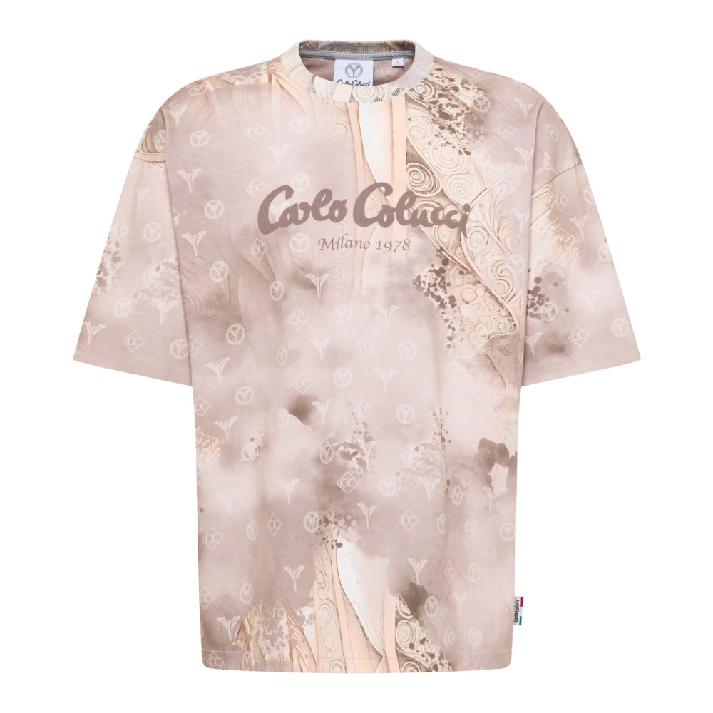 Carlo Colucci Men's Beige Ornat Knit Series T-Shirt
