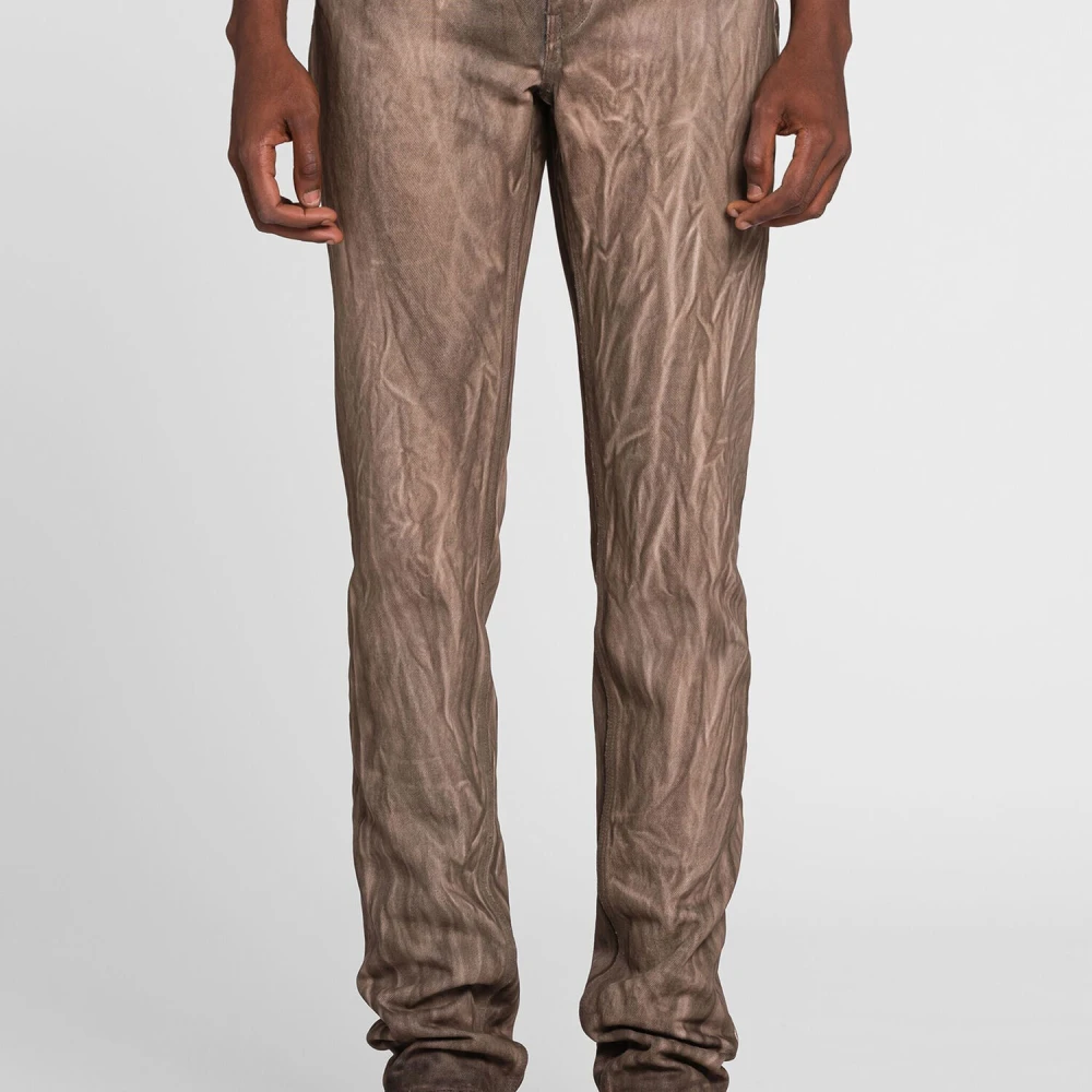 Roberto Cavalli Faded Straight-Leg Denim Jeans Beige Heren