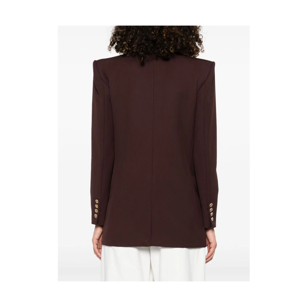 Elisabetta Franchi Chocoladebruine double-breasted jas Brown Dames