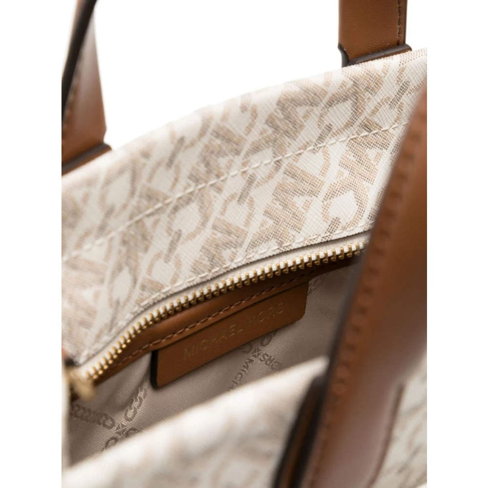 Michael Kors Beige Leren Handtas met Logo Beige Dames