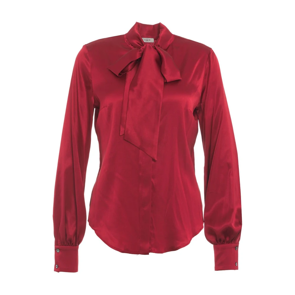 Himon's Zijden blouse met sjaalkraag Red Dames