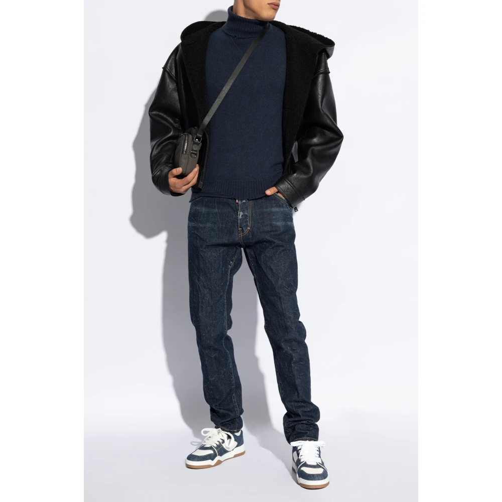Dsquared2 Wollen Turtleneck Blue Heren