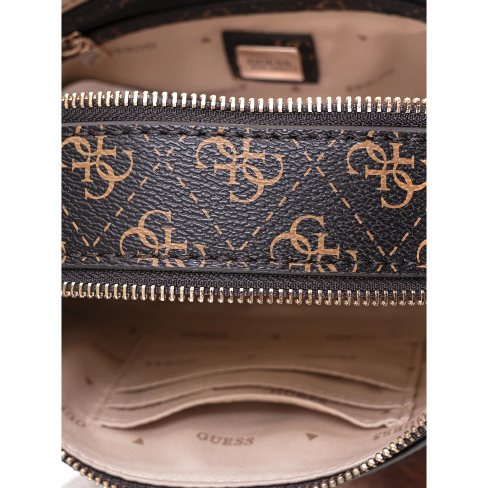 Guess Kleine Noelle Schoudertas met Logo Brown Dames