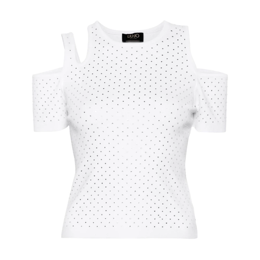 Liu Jo Dames Rhinestone Cut Out T-shirt White Dames