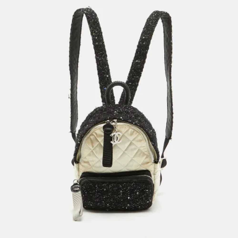 Chanel Vintage Pre-owned Leather backpacks White Dames