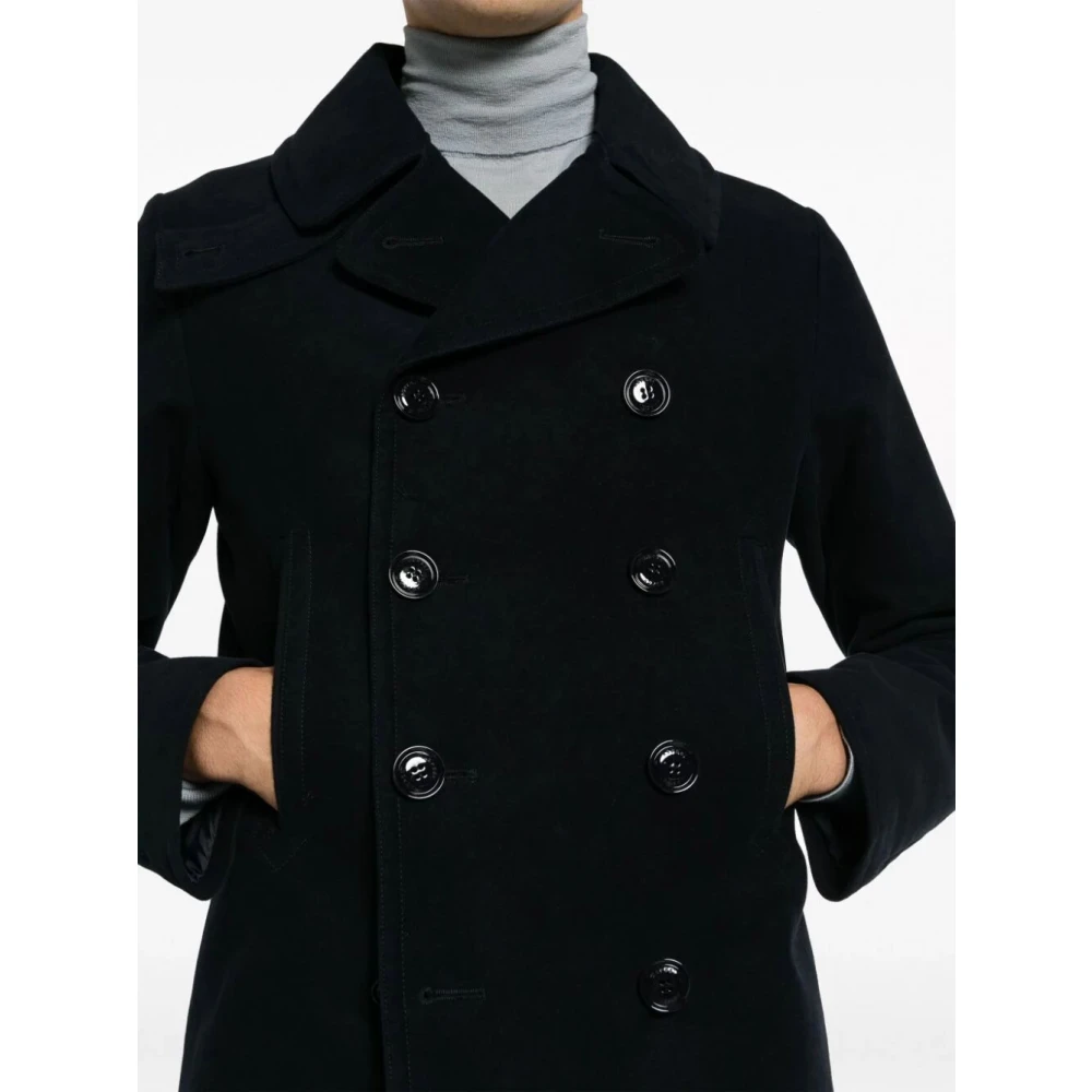 Aspesi Double-Breasted Coats Black Heren