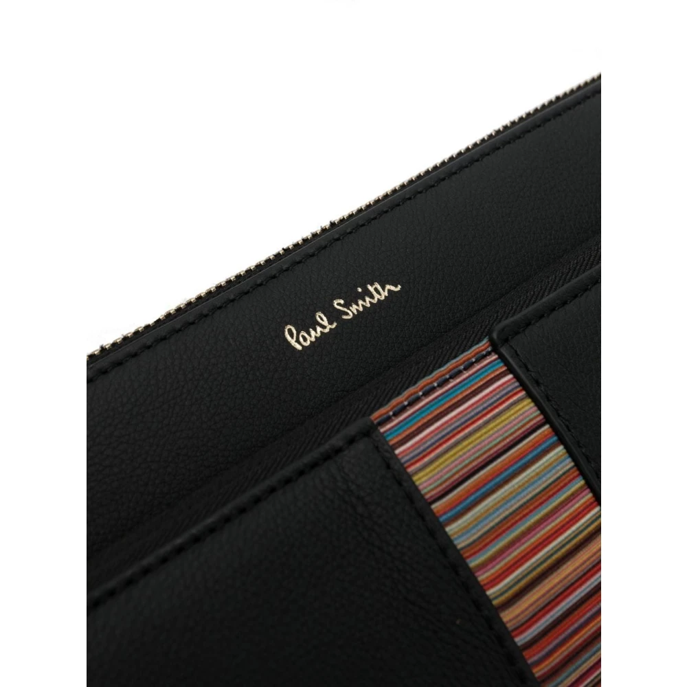 PS By Paul Smith Zwarte leren tas met logoprint Black Heren