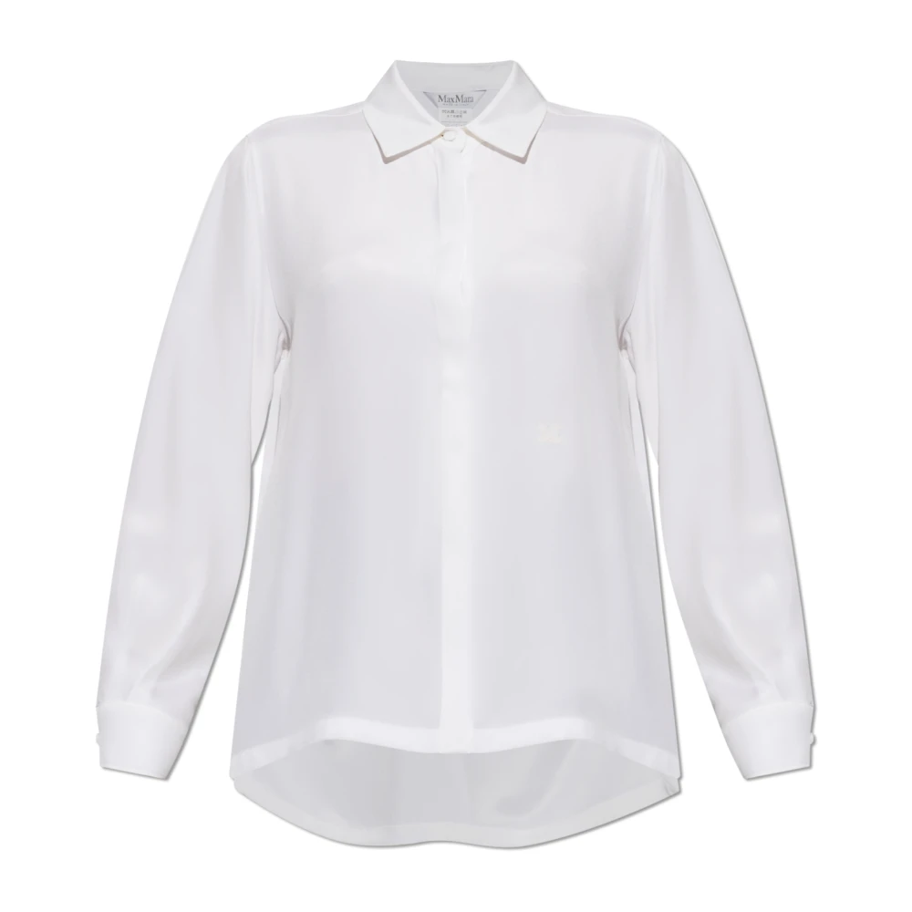 Max Mara Vrouw Wit Overhemden Dames, Xs, Geranio Zijden Blouse