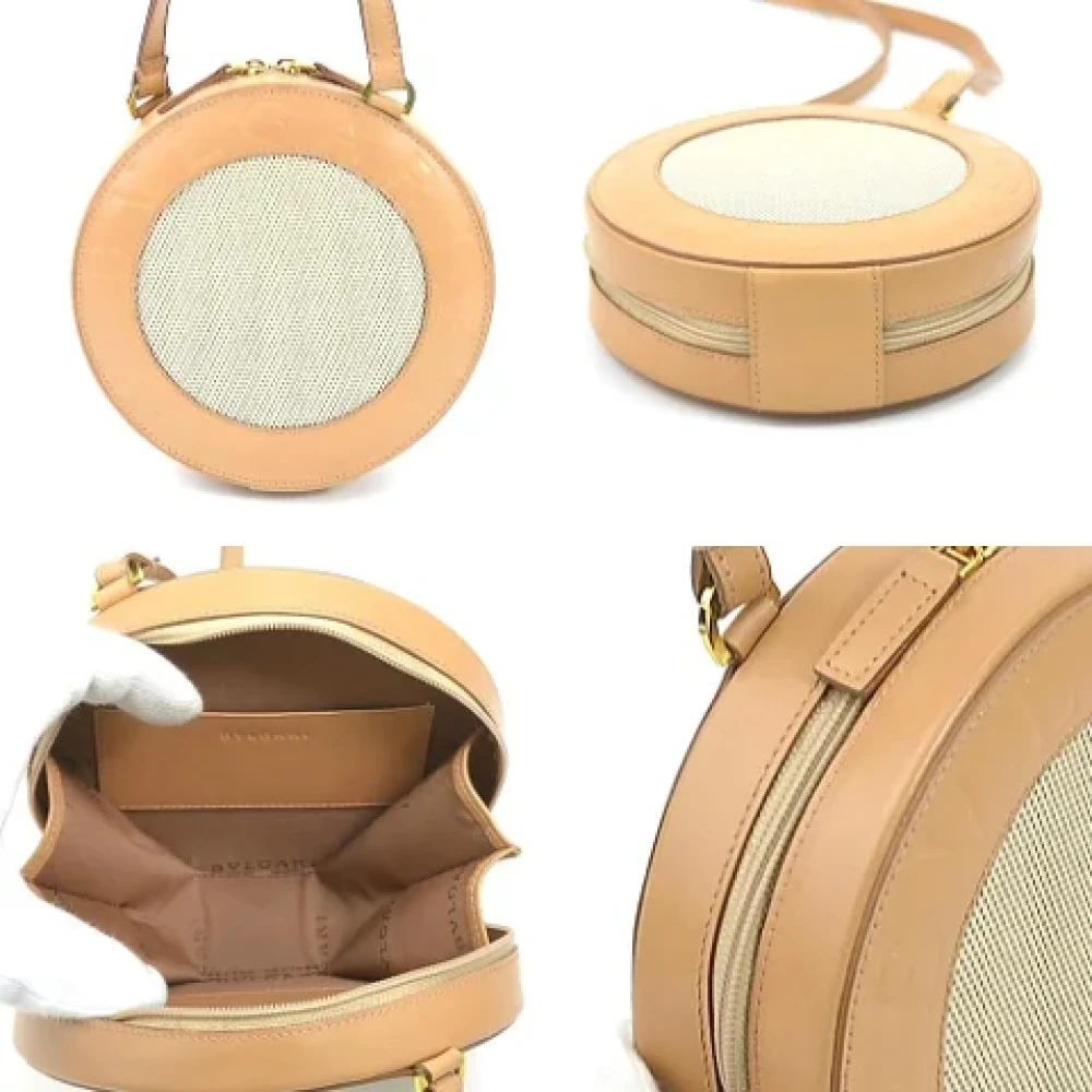 Bvlgari Vintage Pre-owned Leather shoppers Beige Dames