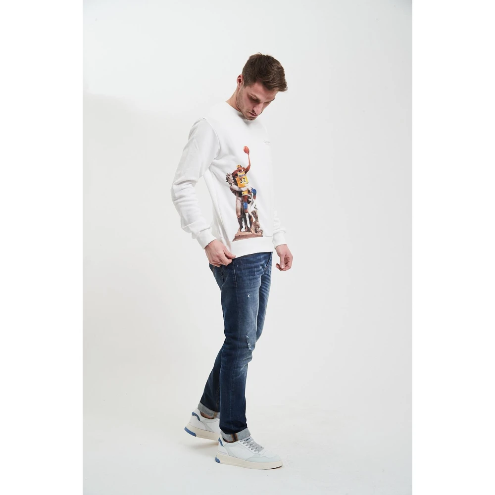 Throwback Stijlvolle Fleece Trui White Heren