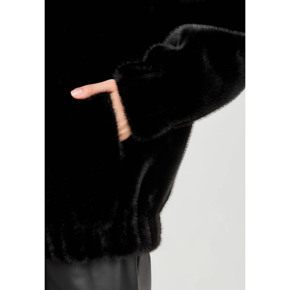 Cesare Gaspari Faux Fur & Shearling Jackets Black Dames