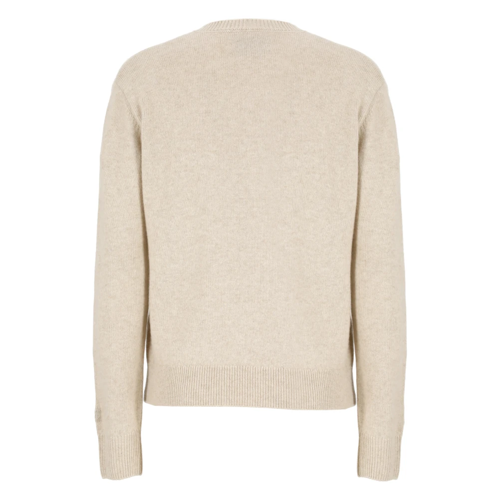 Saint Barth Beige Wolmix Crew Neck Sweater Beige Dames