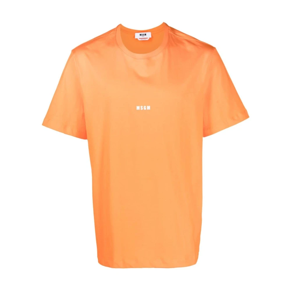 Msgm Oranje Logo T-shirt Orange Heren