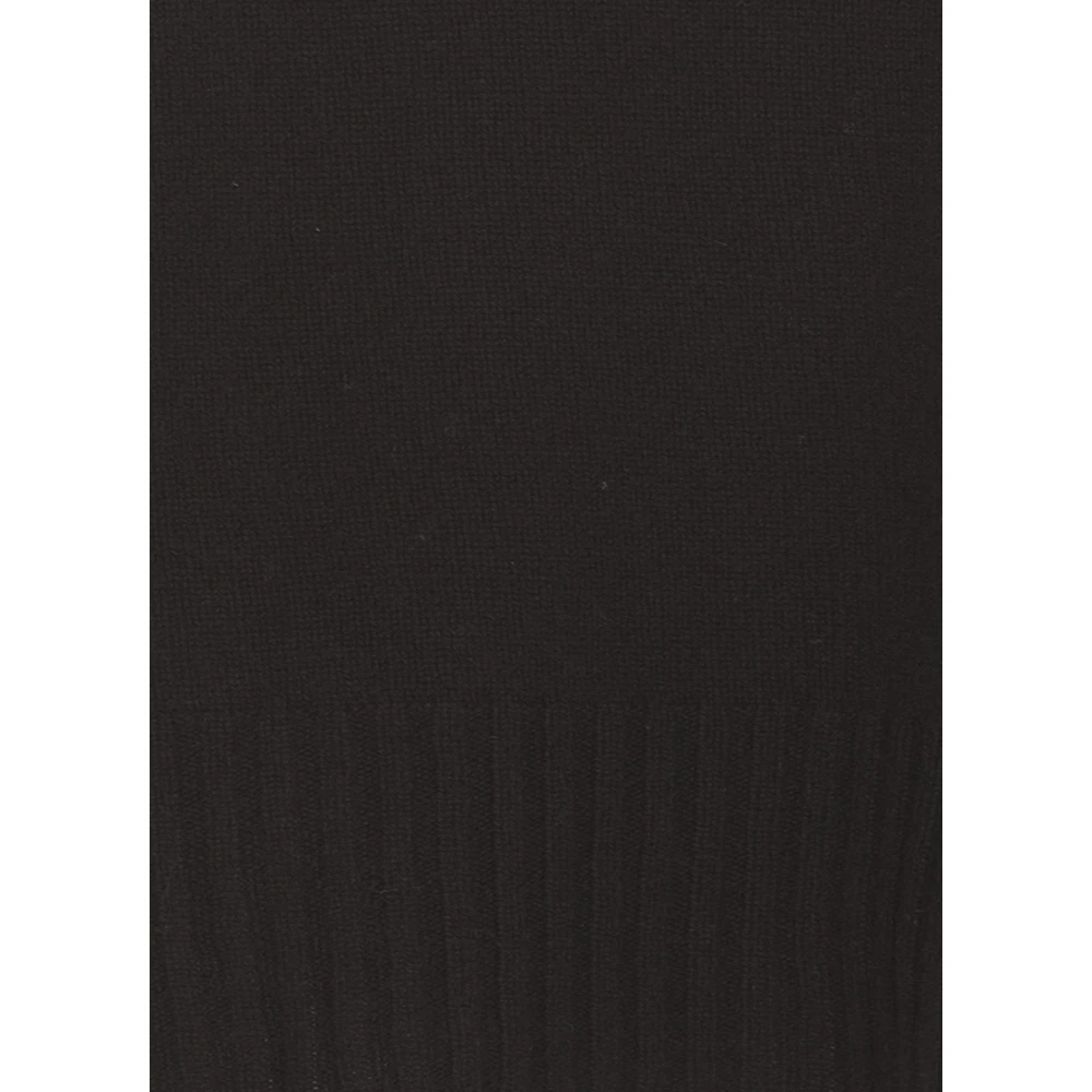 Kangra Zwarte Kasjmier Wol Hoge Hals Trui Black Dames