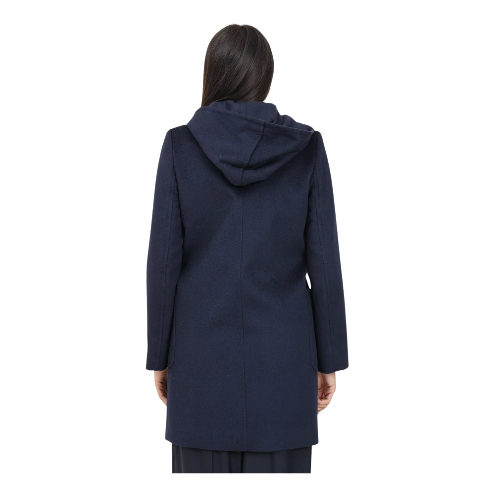 Max Mara Blauwe Dufflejas met Toggle Sluitingen Blue Dames