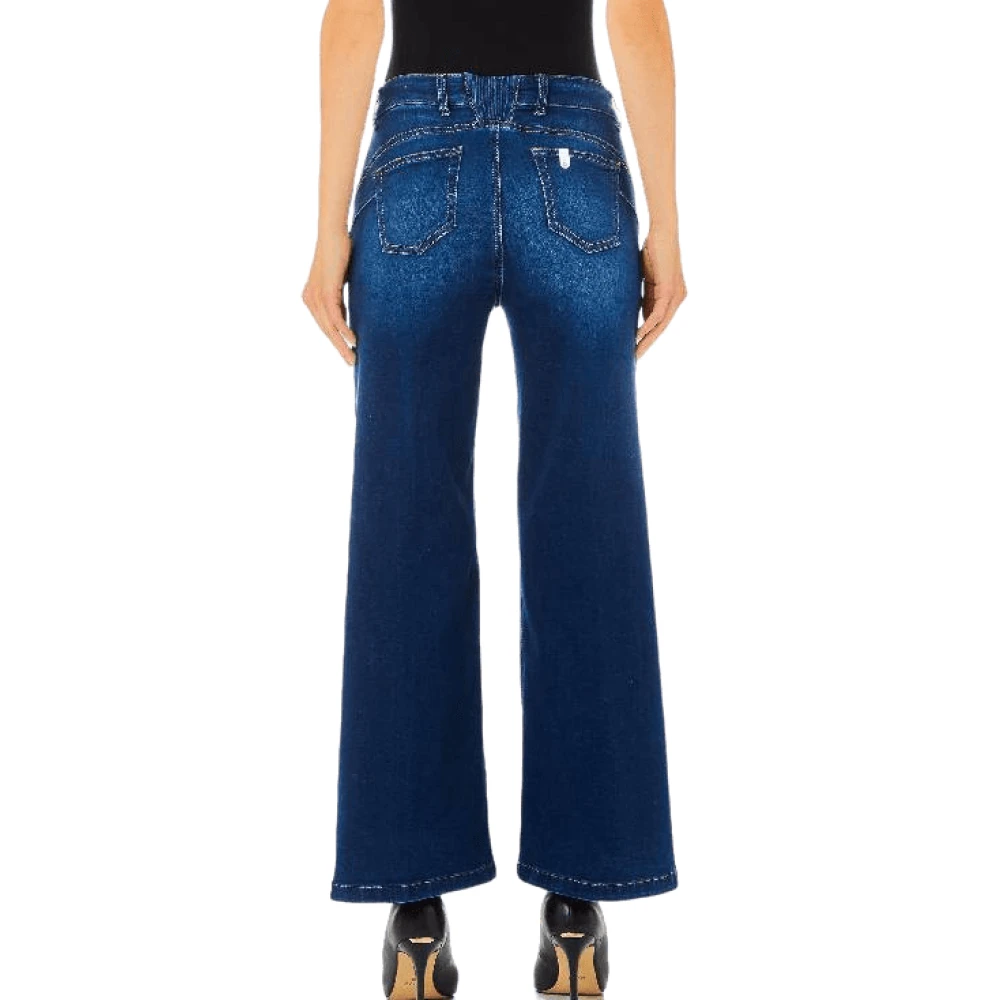 Liu Jo Hoge Taille Cropped Flare Jeans Blue Dames