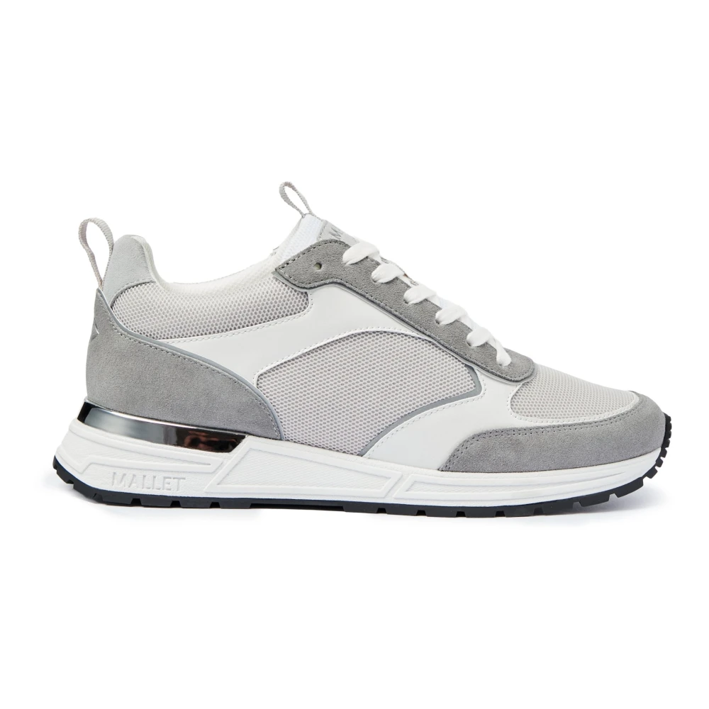 Mallet London Witte Grijze Sneakers met Premium Constructie Heren Schoenen Grijs