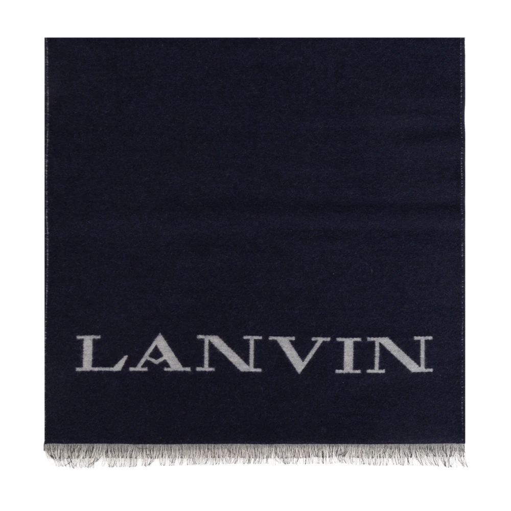 Lanvin Sjaal met logo Blue Dames
