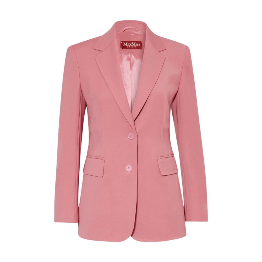Max Mara Wollen satijnen crêpe blazer Lyserød Pink Dames