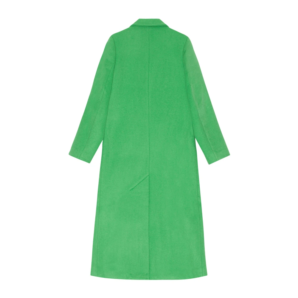 Ganni Stijlvolle wollen jas Green Dames