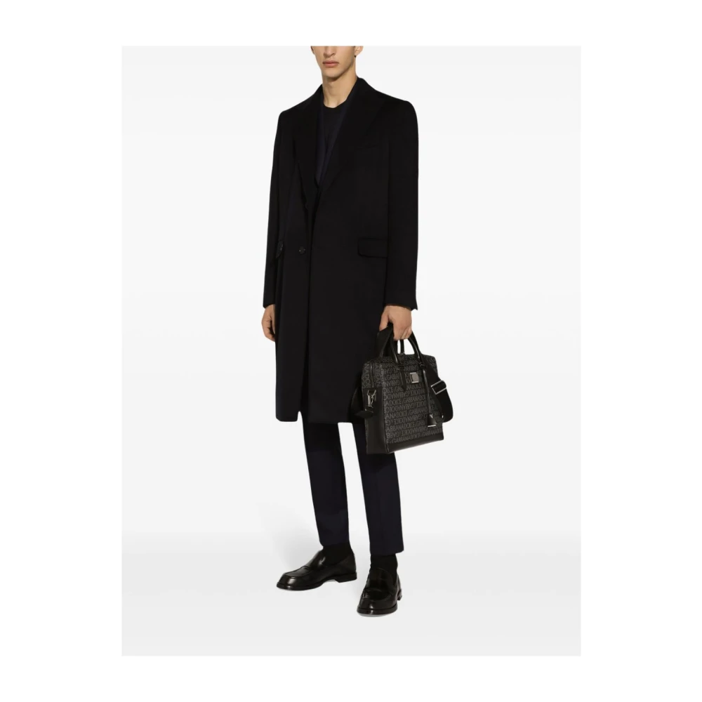 Dolce & Gabbana Navy Blue Wollen Broek Blue Heren