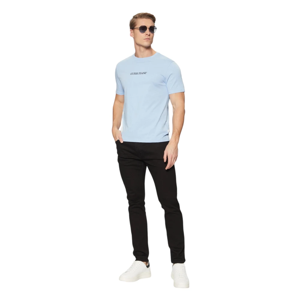Guess Biologisch katoenen T-shirt Blue Heren