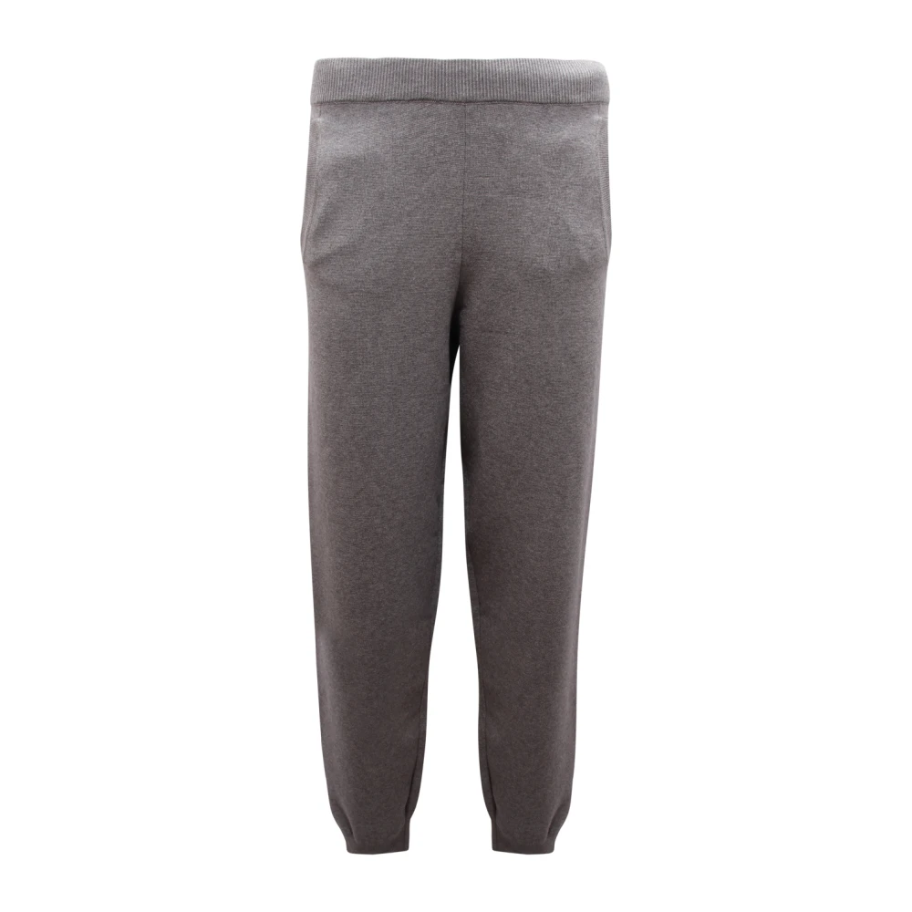 Max Mara Women's Gray Knitted Studio Trousers Vacuo Style - Sweatpants - S - Trousers