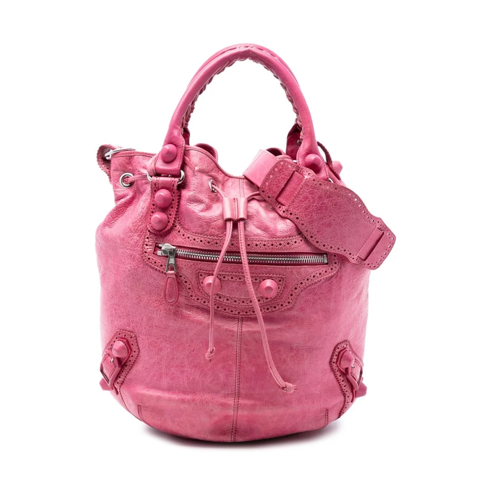 Balenciaga Vintage Women's Pink Pre-Owned Leather Satchel Bag