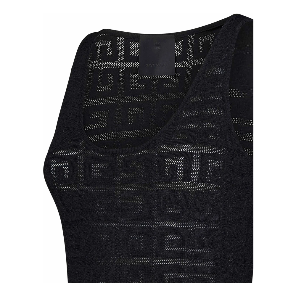 Givenchy Slim-fit tanktop met 4G-motieven Black Dames