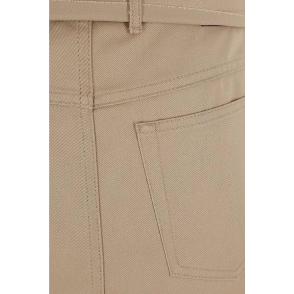 Meryll Rogge Beige Katoenen Rok met Geruite Inzet Beige Dames