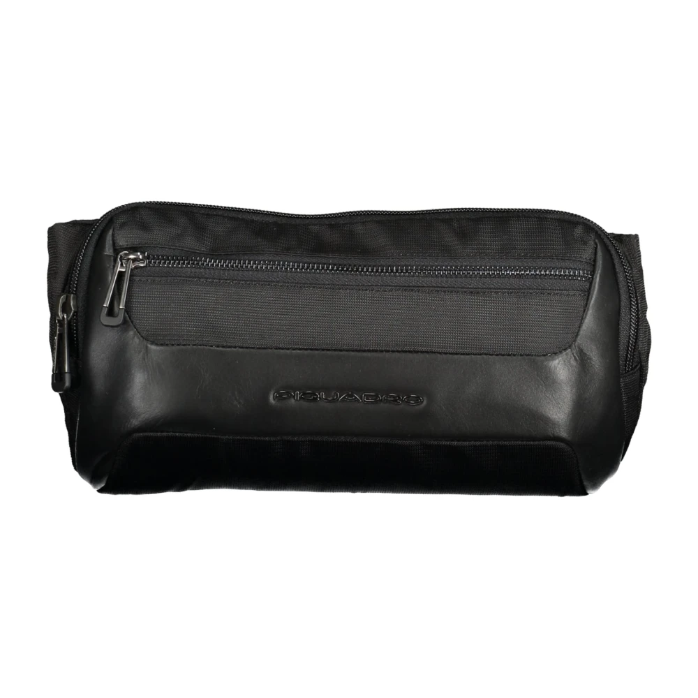 Piquadro Zwarte heuptas met drukknoopsluiting Black Heren