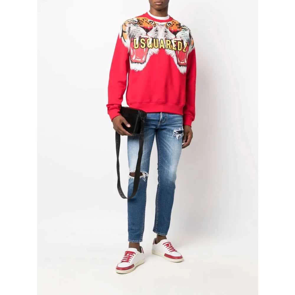 Dsquared2 Stijlvolle Sweatshirt Truien Breiwerk Red Heren