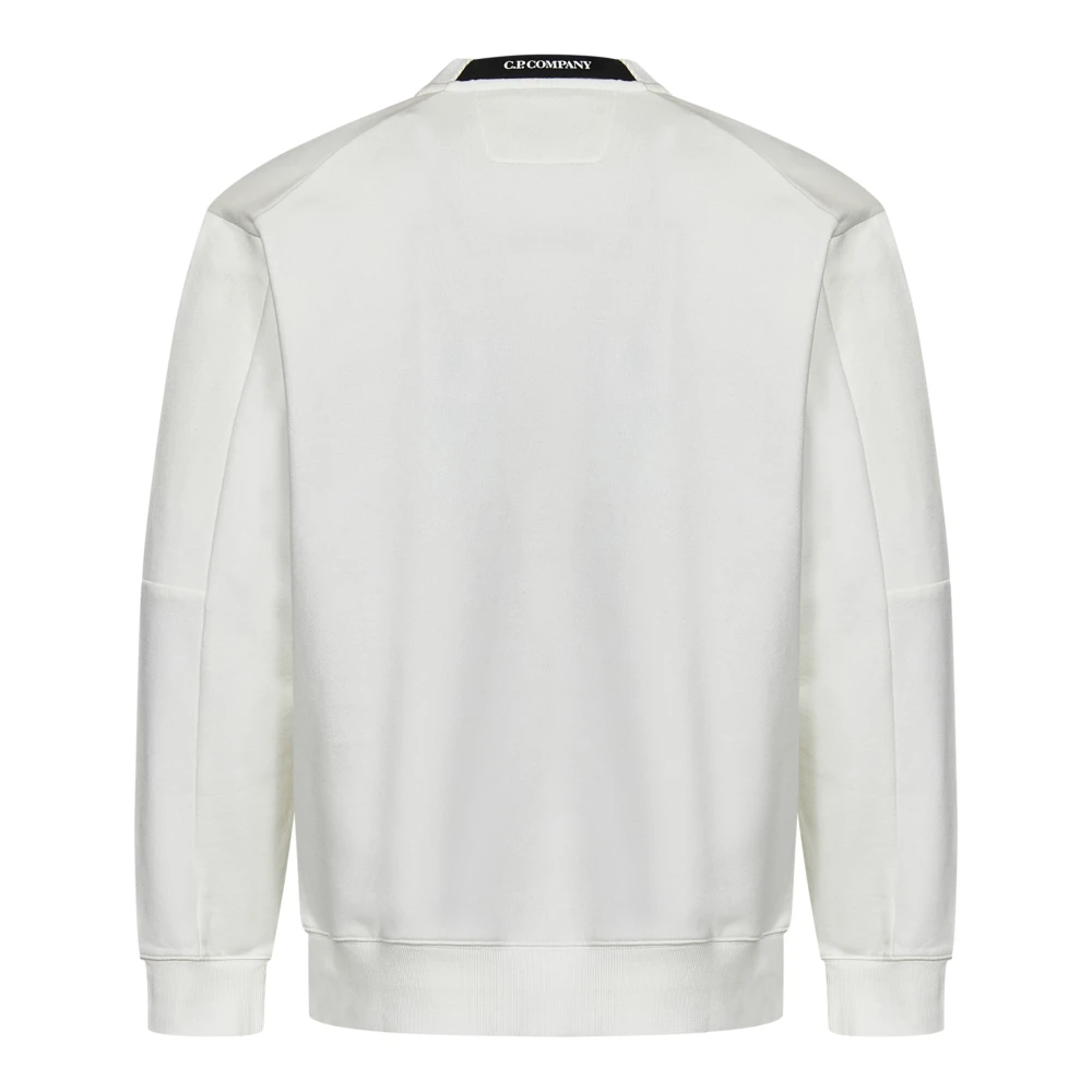C.P. Company Witte Sweater met Logodetail White Heren