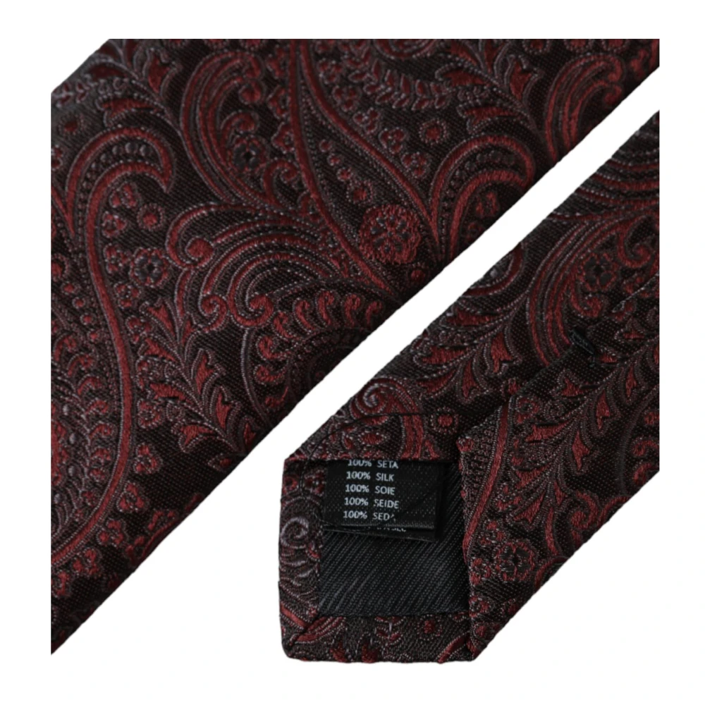 Dolce & Gabbana Zijden stropdas met Bordeaux-patroon in burgundy Red Heren