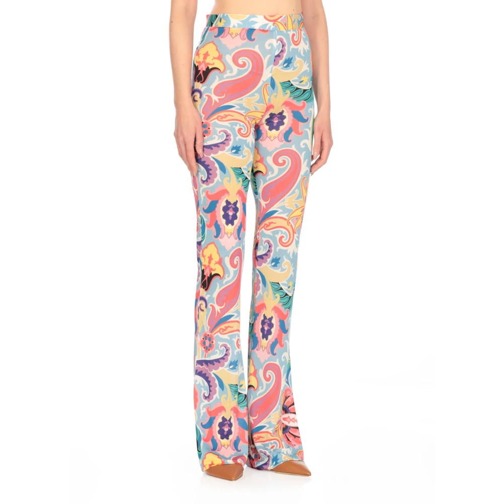 ETRO Bloemenpatroon Elastische Taille Broek Multicolor Dames