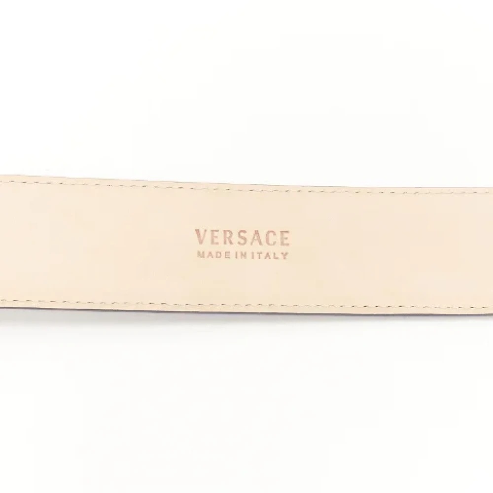 Versace Pre-owned Leather belts Blue Dames