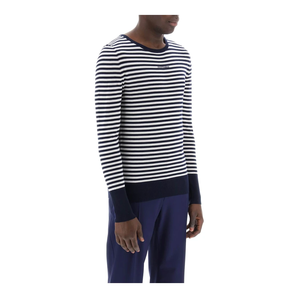 Dolce & Gabbana Nautische Gestreepte Wollen Trui Multicolor Heren