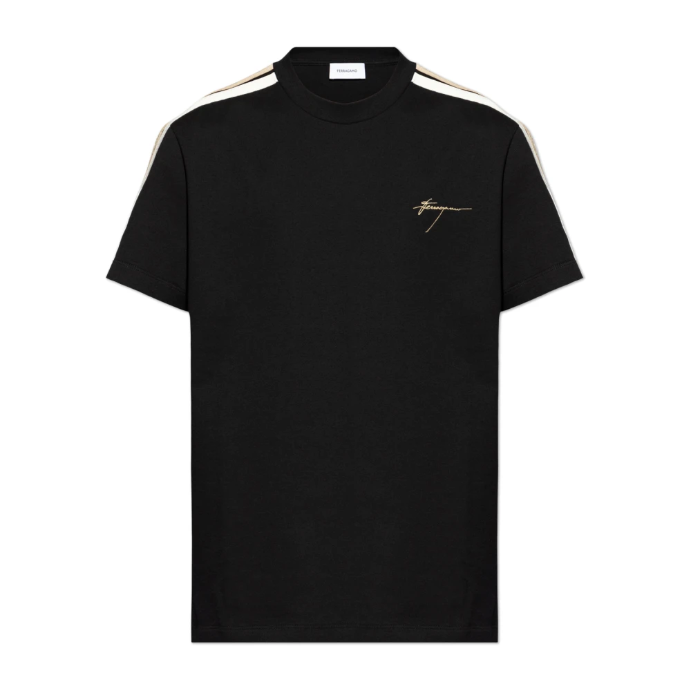 Salvatore Ferragamo T-shirt met logo Black Heren