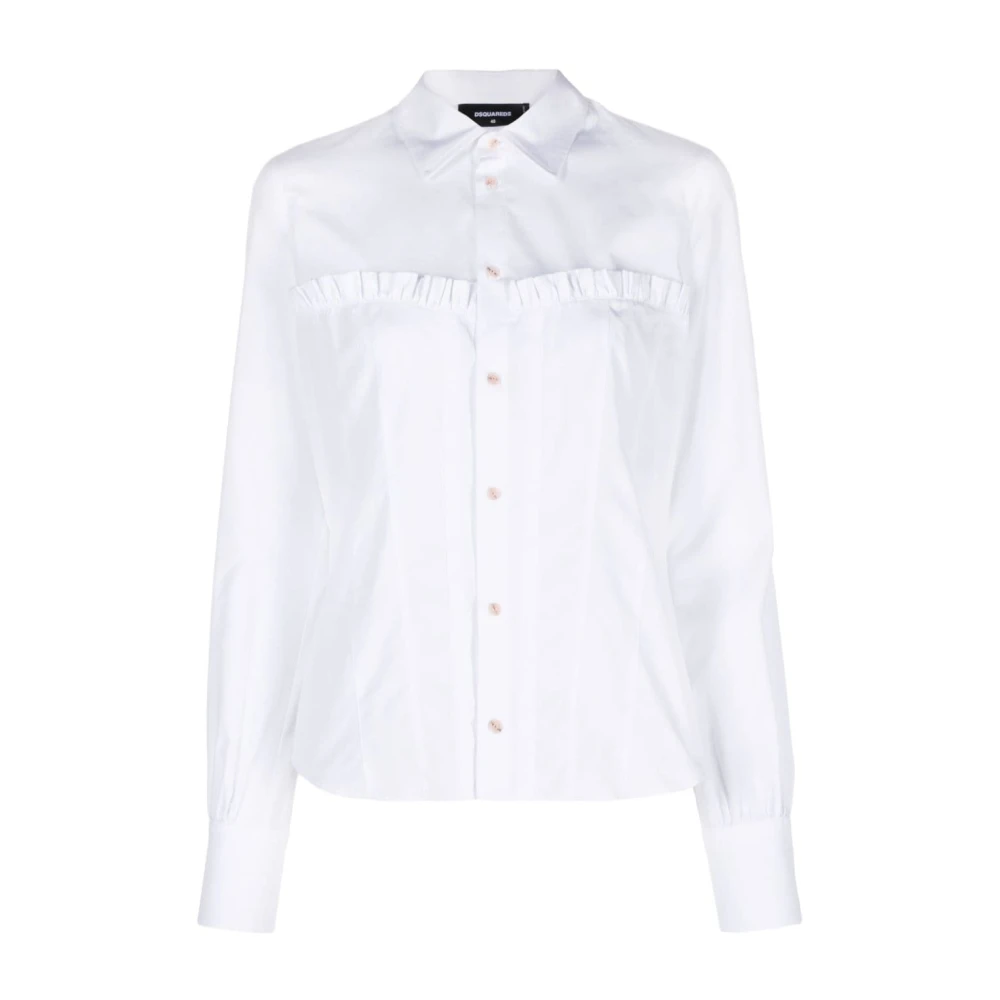 Dsquared2 Witte Gerimpelde Blouse White Dames