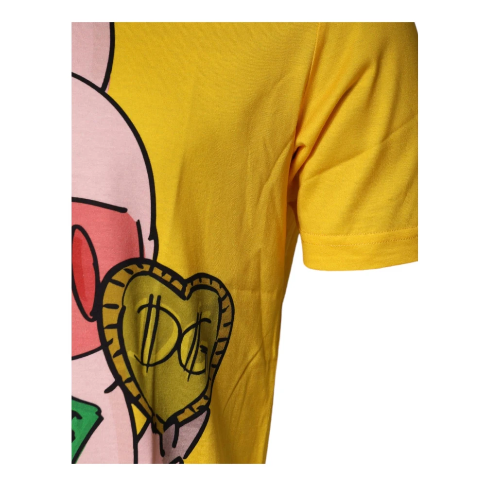 Dolce & Gabbana 2019 Jaar van het Varken Katoenen T-shirt Yellow Heren