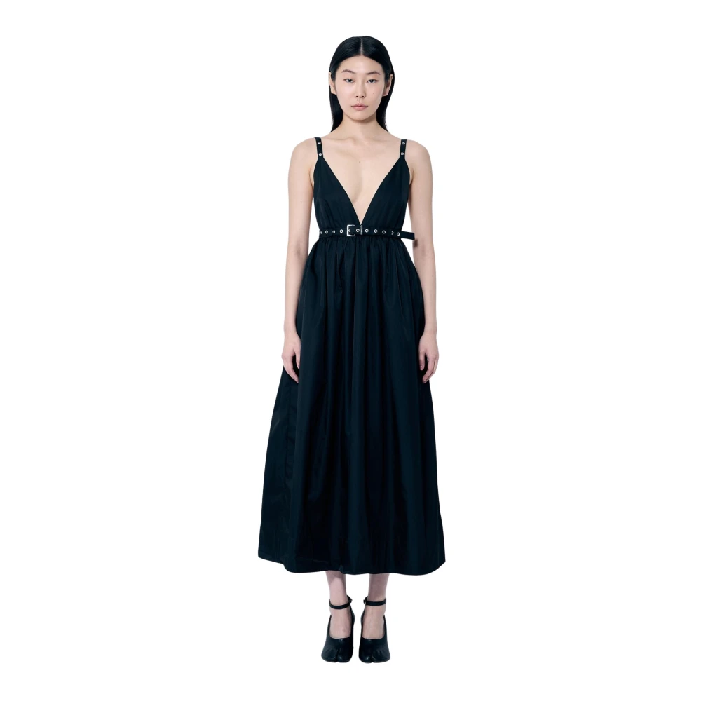 Ganni Nylon Strap Jurk met Gespversiering Black Dames