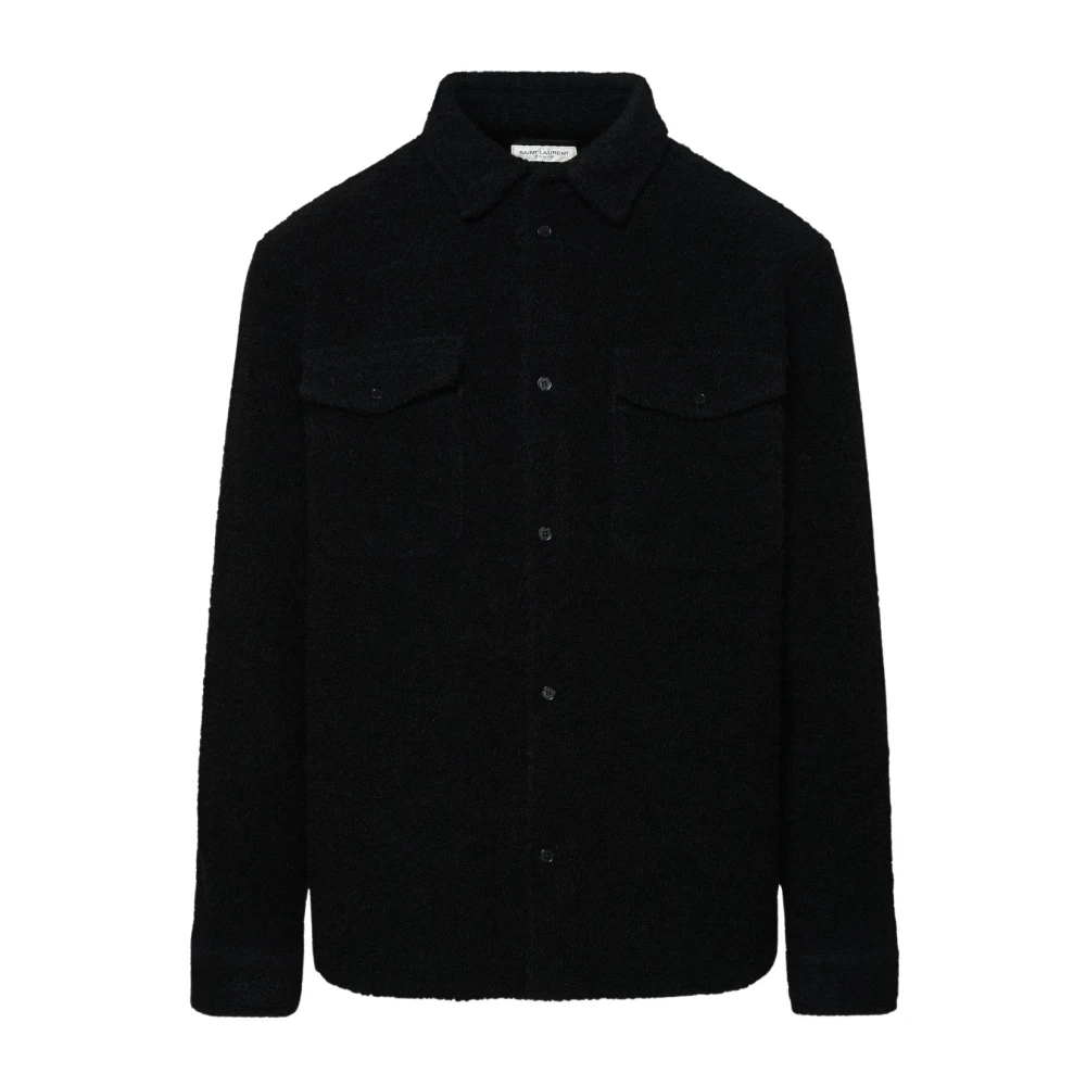 Saint Laurent Zwarte wollen blend shirt Black Heren