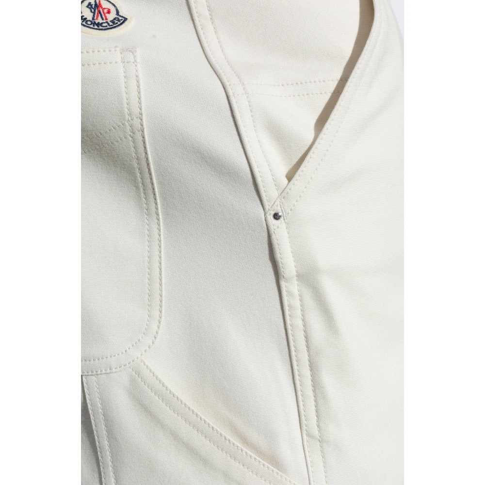 Moncler Broek met logo Beige Heren