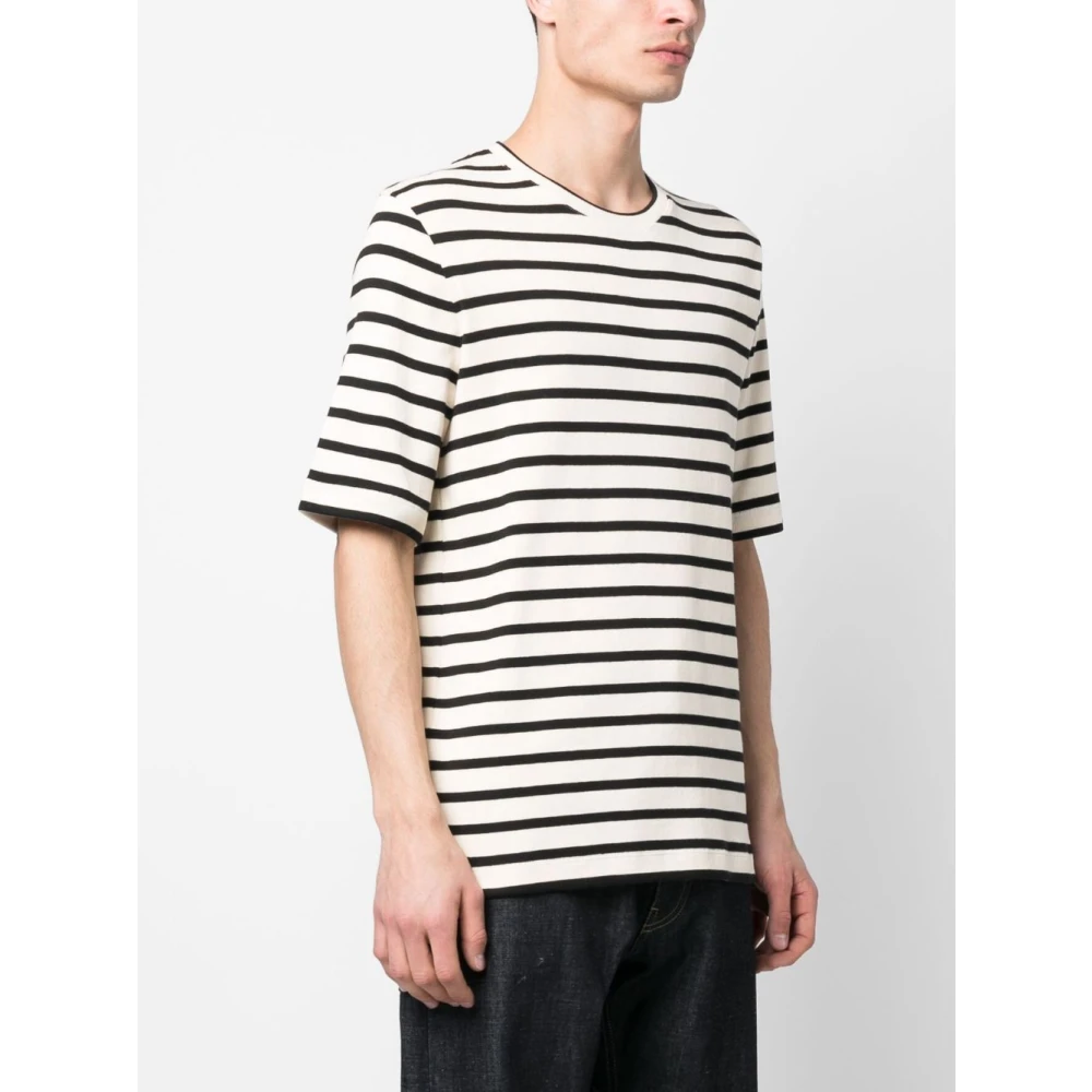 Jil Sander Grijze Streep Print T-shirt Gray Heren