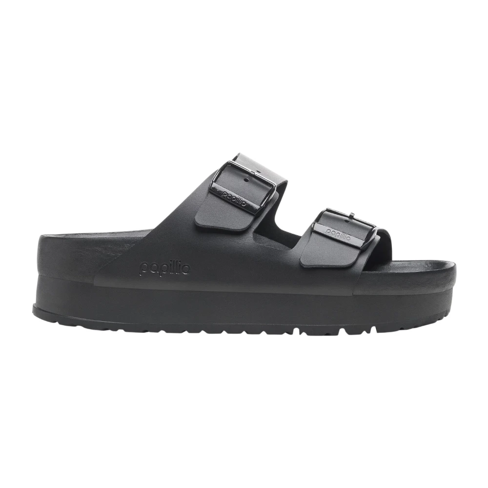 Birkenstock Black Sliders, Female, 6 Uk, Arizona Platform Exquisite