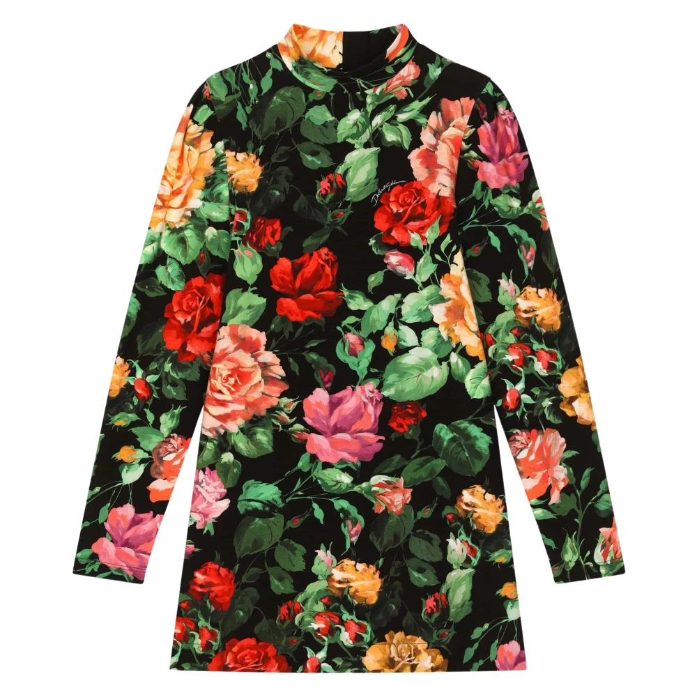 Dolce & Gabbana Girls Multicolor Dresses,, Rose Dress In Multicolour Size 8 Y