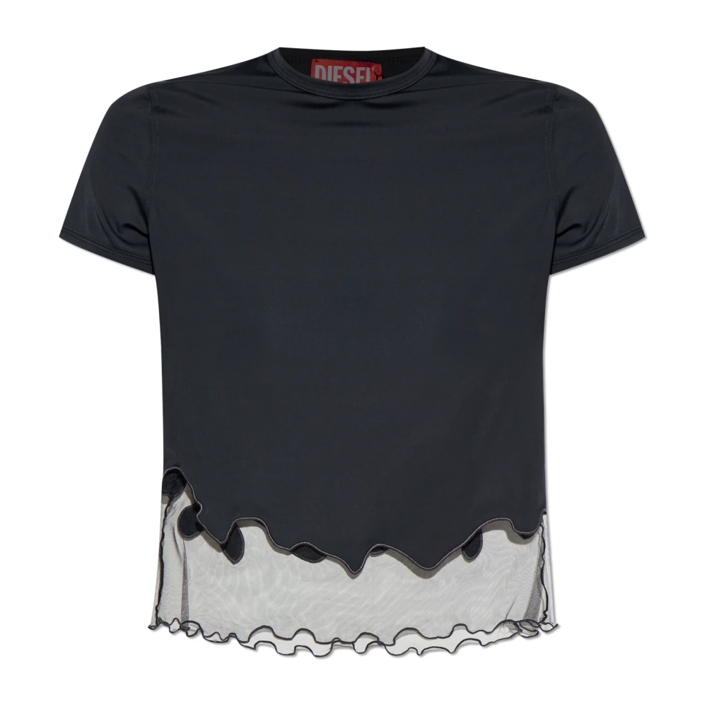 Diesel Vrouw Zwart Tops Dames, M, T-Shirt T-Inlay-R1
