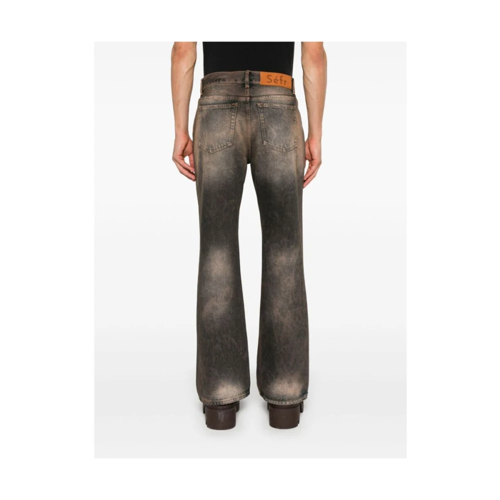 Séfr Grijze Stonewashed Bootcut Denim Jeans Blue Heren