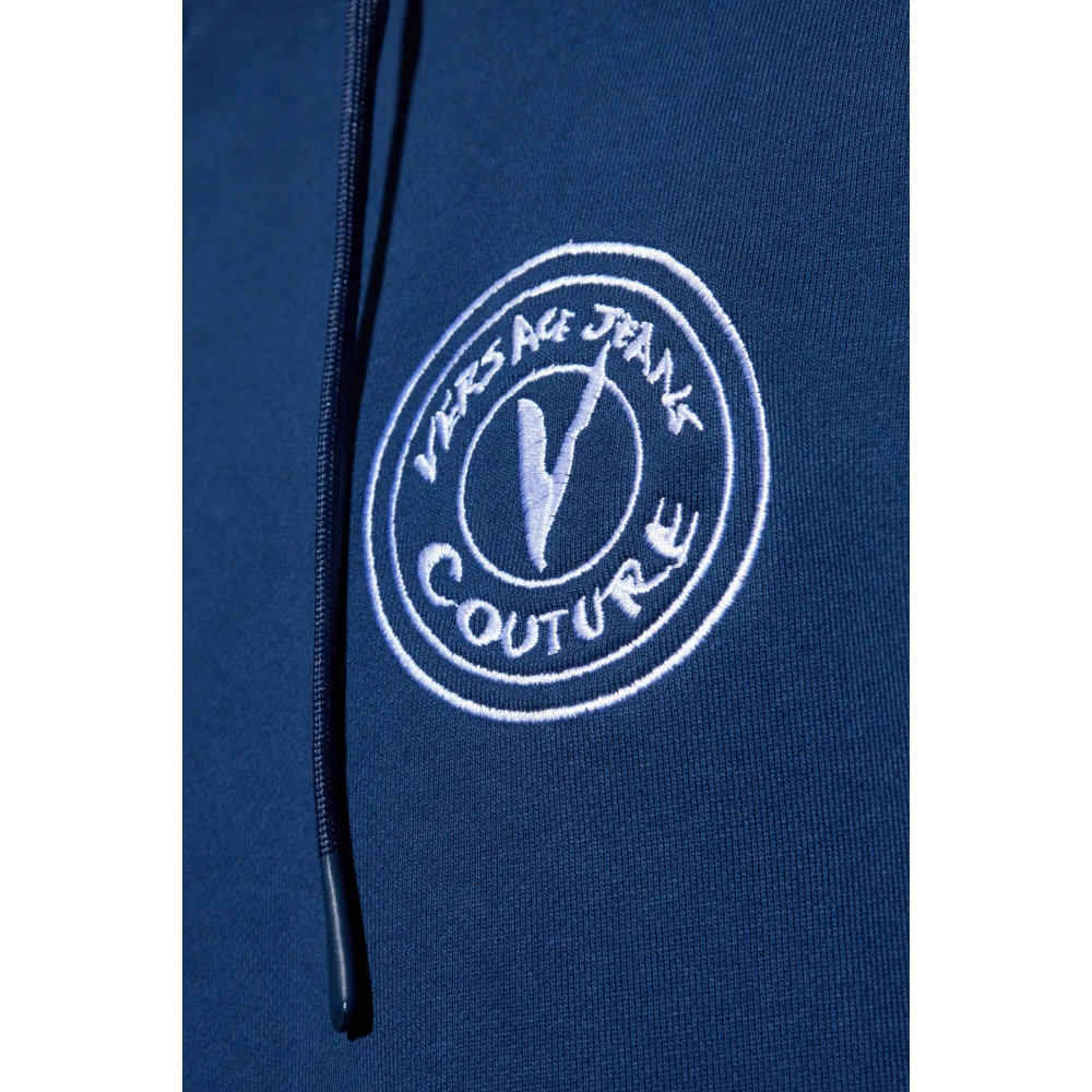 Versace Jeans Couture Sweatshirt met logo Blue Heren