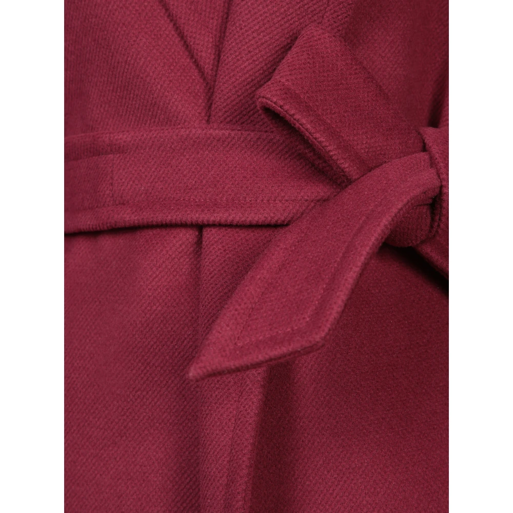 Blanca Vita Luxe Bordeaux Wollen Jas Aw24 Red Dames